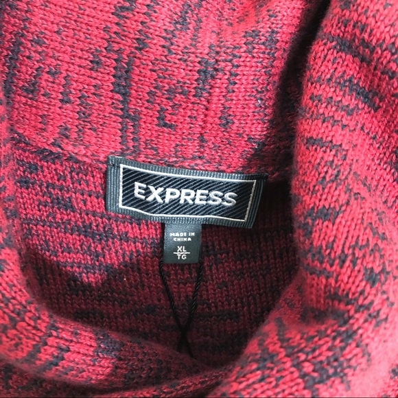 Express cowl neck sweater red black XL - Picture 4 of 8